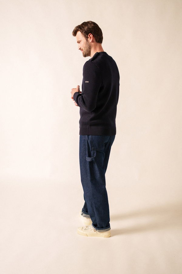 Saint James Cancale Fisherman Sweater - Navy