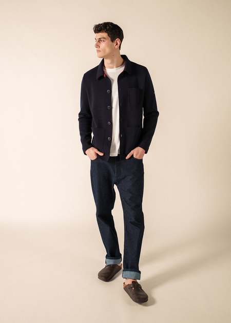 Batoner Choma Polo Cardigan - Dark Blue | Garmentory