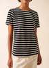 Saint James Etrille II Nautical Striped Tee - Black/Ecru - Thumbnail 5