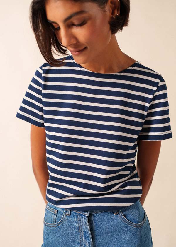 Saint James Etrille II Nautical Striped Tee - Navy/White Saint James Etrille II Nautical Striped Tee - Navy/White
