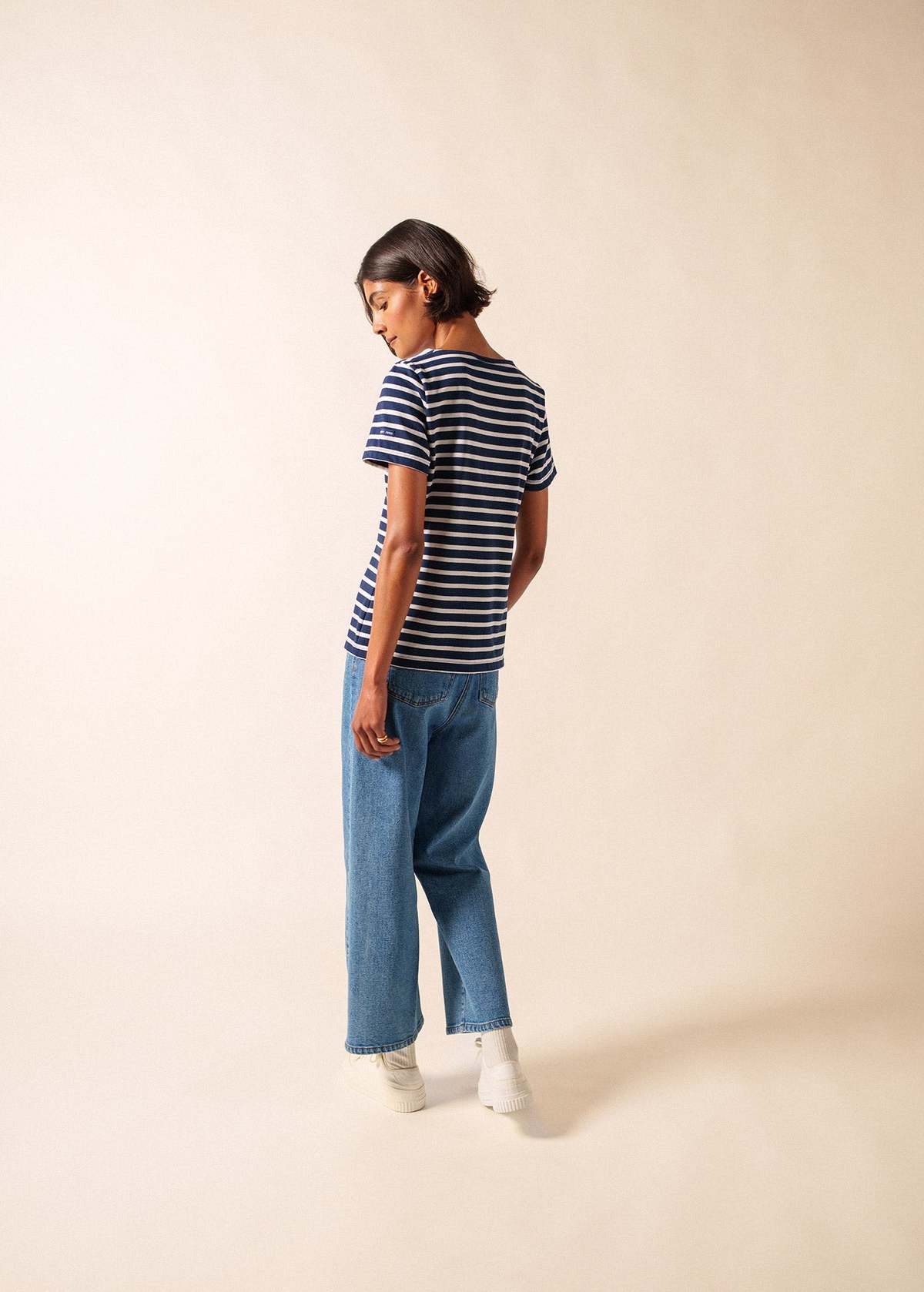 Saint James Etrille II Nautical Striped Tee - Navy/White - Image 2 of 5