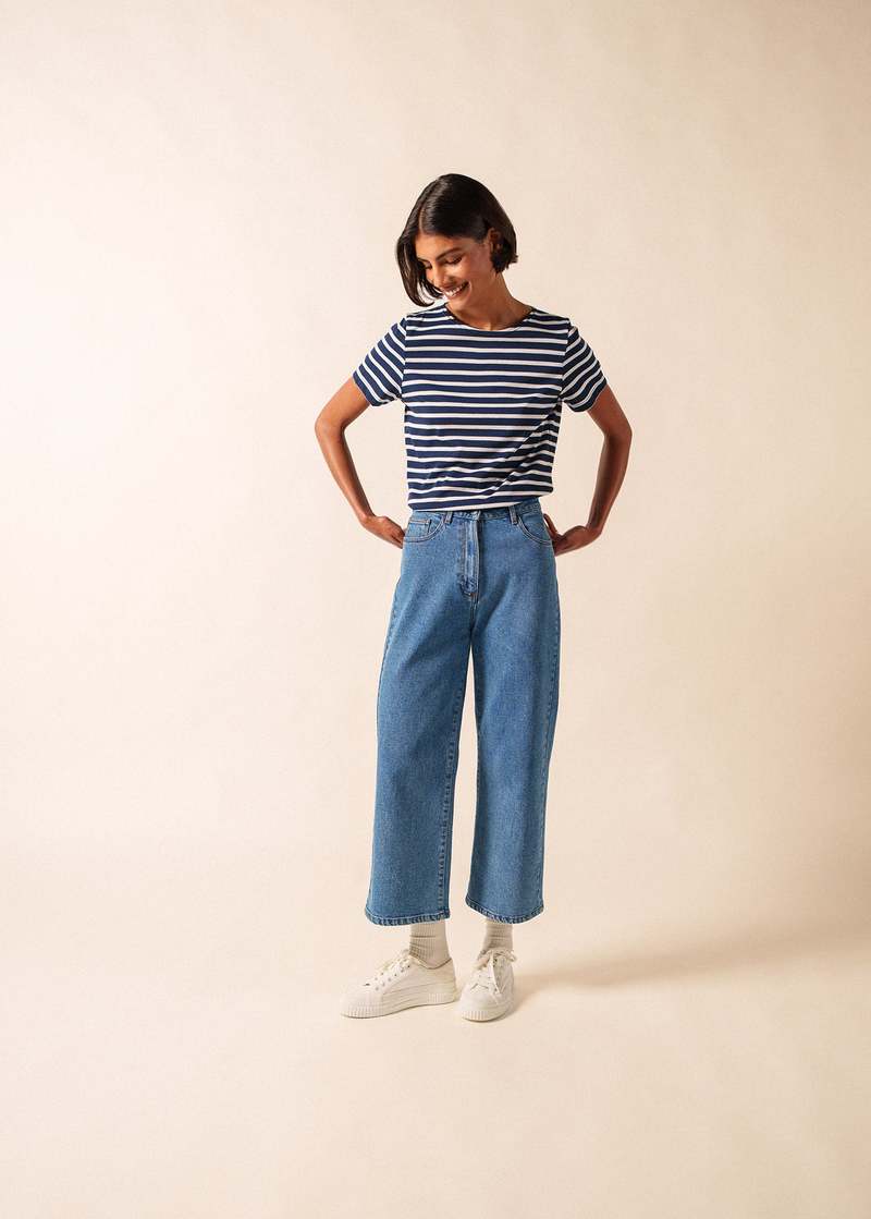 Saint James Etrille II Nautical Striped Tee - Navy/White