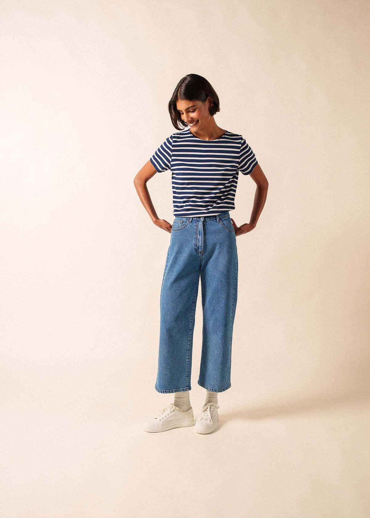 Saint James Etrille II Nautical Striped Tee - Navy/White - Image 3 of 5