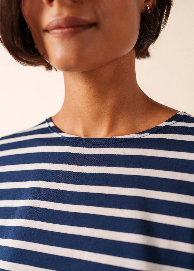 Saint James Etrille II Nautical Striped Tee - Navy/White