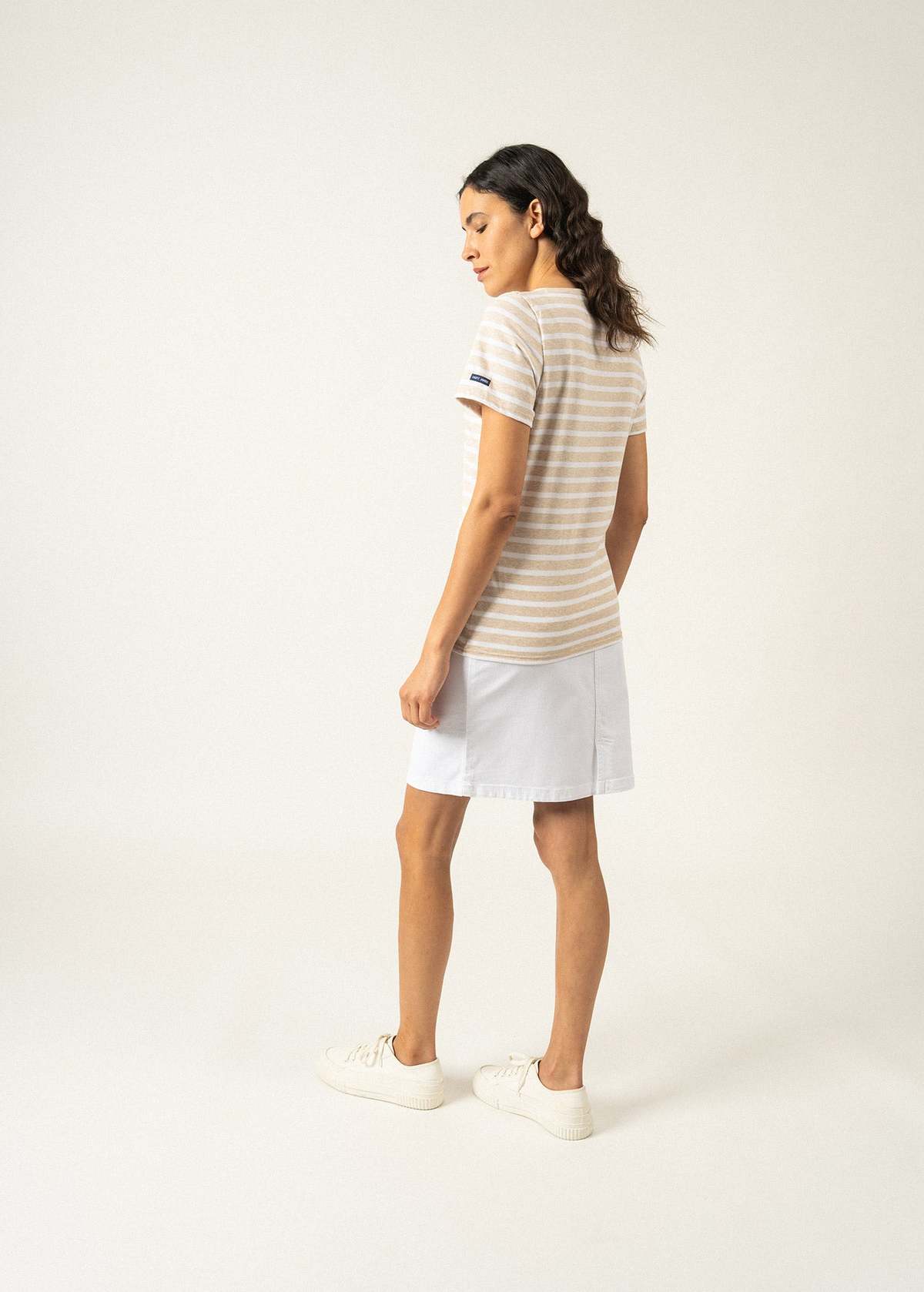 Saint James Etrille II Nautical Striped Tee - Oatmeal/White - Image 2 of 4
