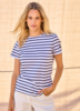 Saint James Etrille II Nautical Striped Tee - White/Navy - Thumbnail 1