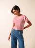 Saint James Etrille II Nautical Striped Tee - White/Red - Thumbnail 1