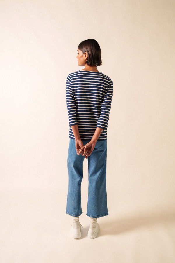 Saint James Galathee II Breton Striped Top - Navy/Ecru