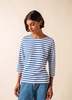 Saint James Galathee II Breton Striped Top - White/Royal Blue - Thumbnail 1