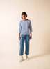 Saint James Galathee II Breton Striped Top - White/Royal Blue - Thumbnail 3