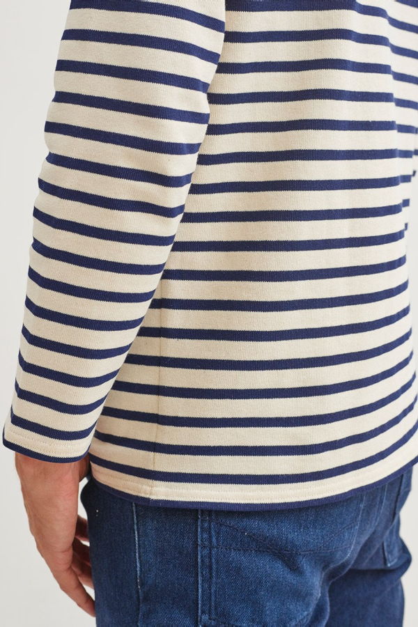 Saint James Guildo Boatneck Breton Shirt - Ecru/Navy