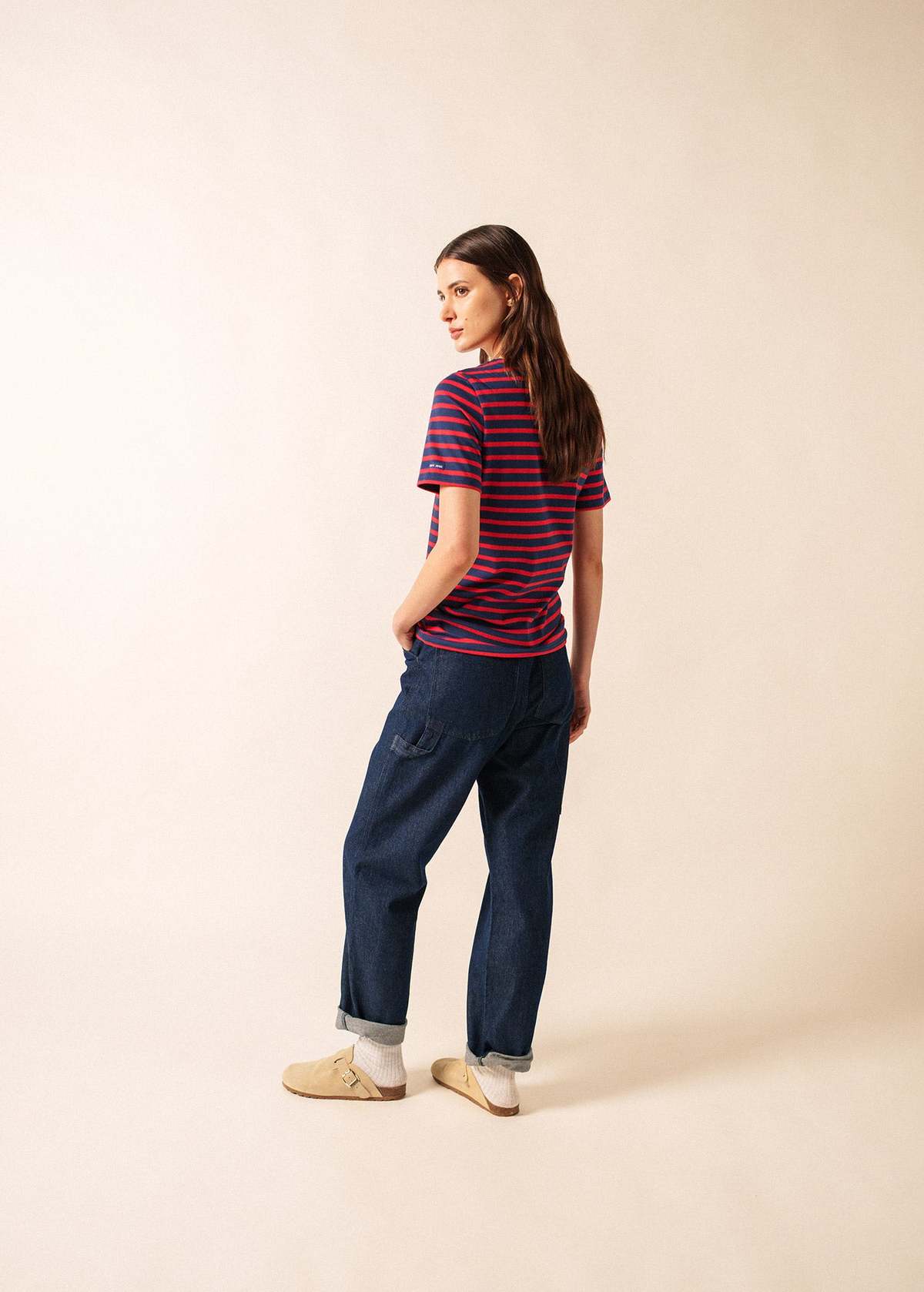 Saint James Levant Modern Breton Shirt - Navy/Red - Image 2 of 9
