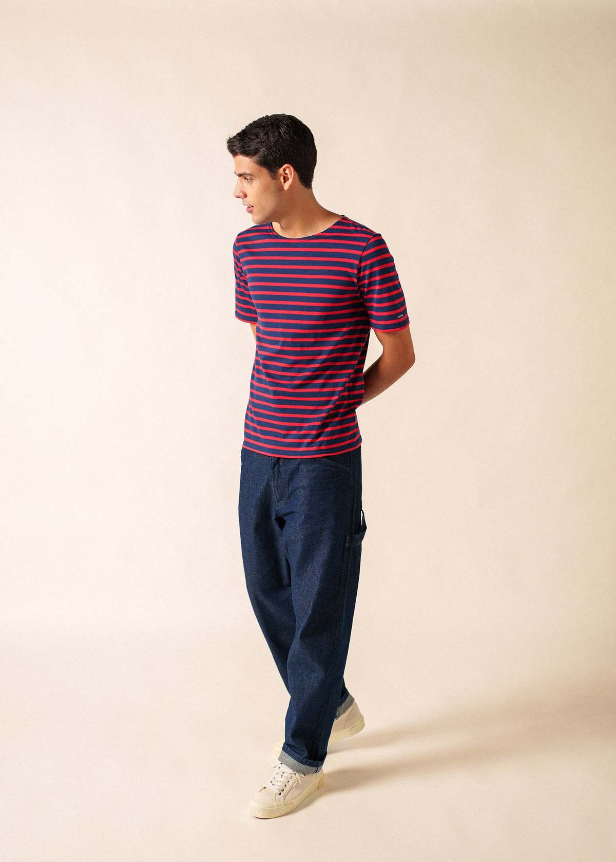 Saint James Levant Modern Breton Shirt - Navy/Red - Image 3 of 9
