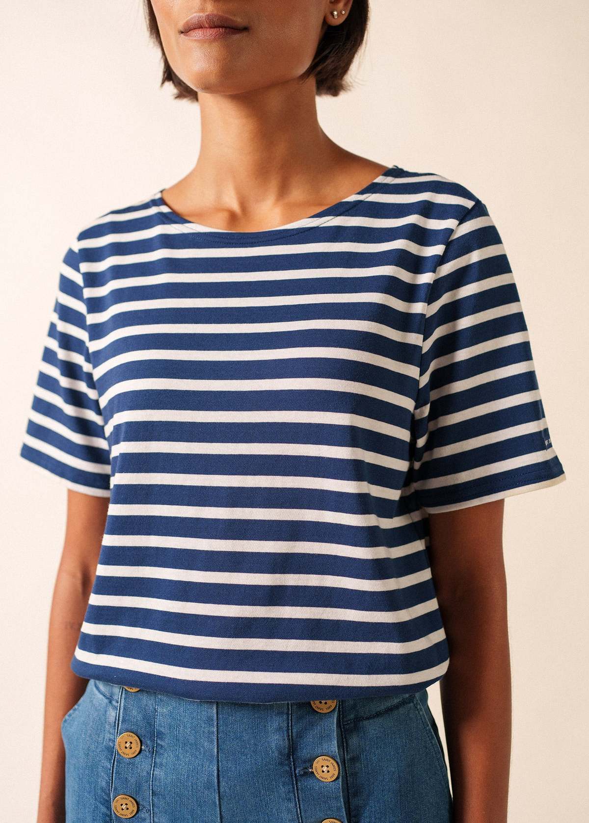 Saint James Levant Modern Breton Shirt - Navy/White - Image 8 of 10