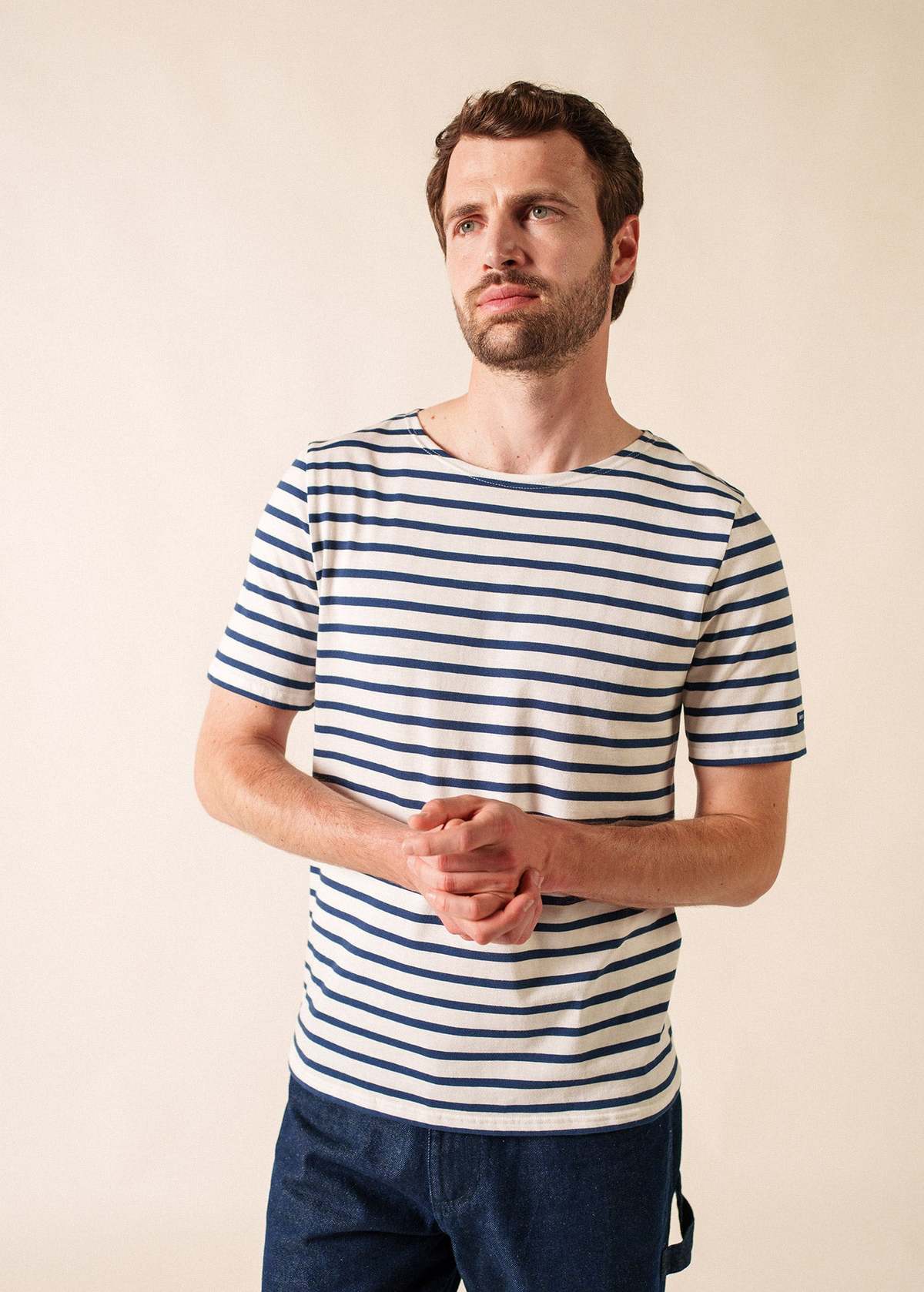 Saint James Levant Modern Breton Shirt - White/Navy - Image 3 of 10