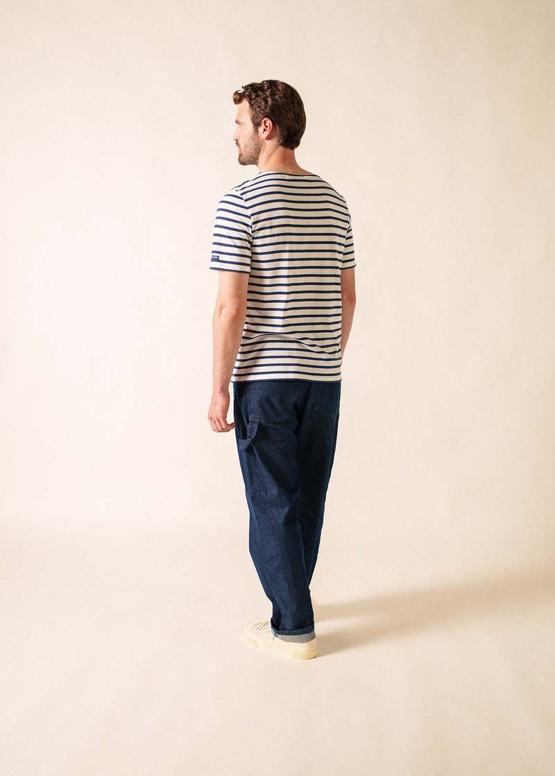 Saint James Levant Modern Breton Shirt - White/Navy