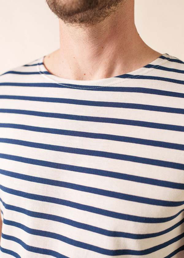 Saint James Levant Modern Breton Shirt - White/Navy