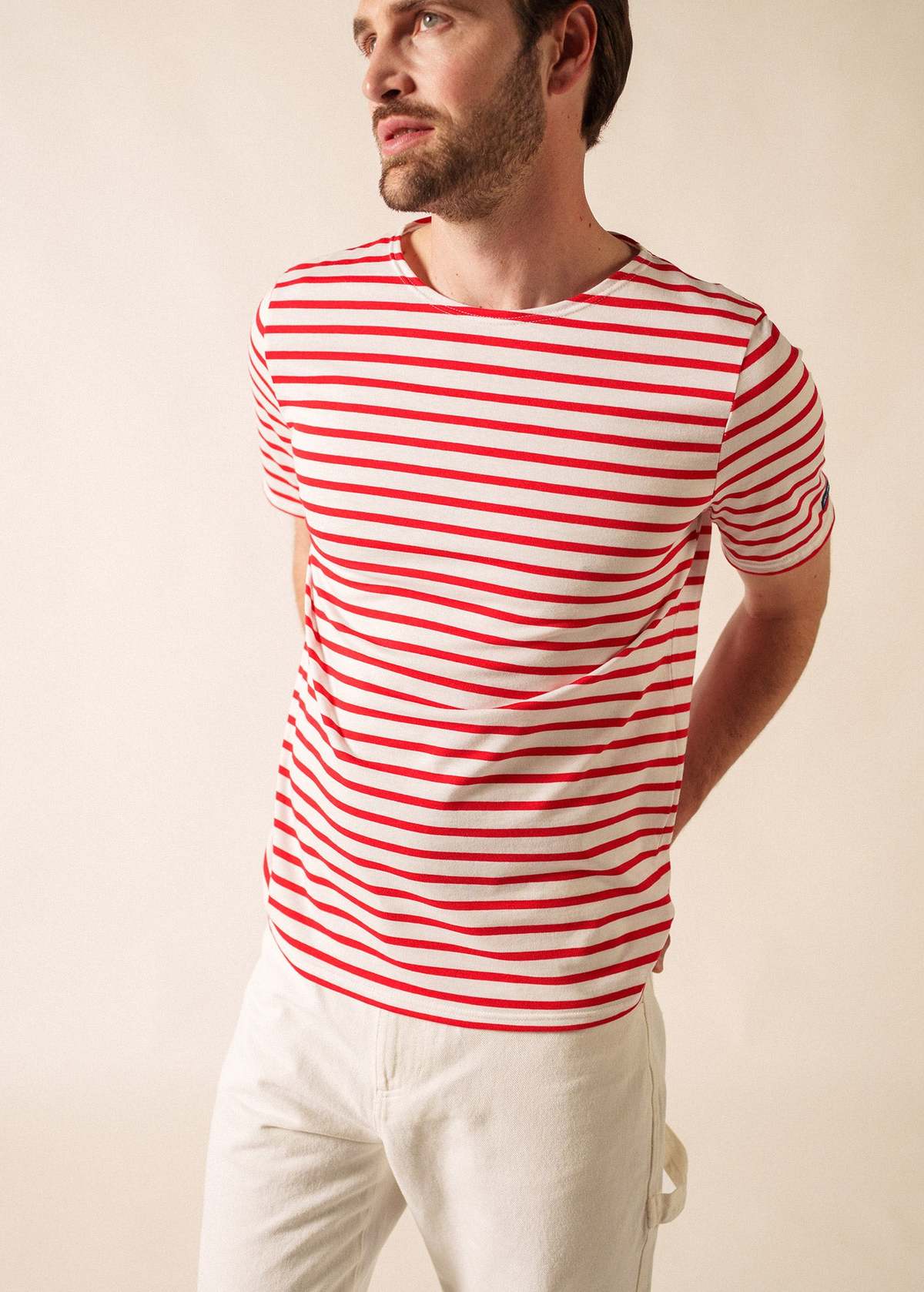 Saint James Levant Modern Breton Shirt - White/Red - Image 3 of 10