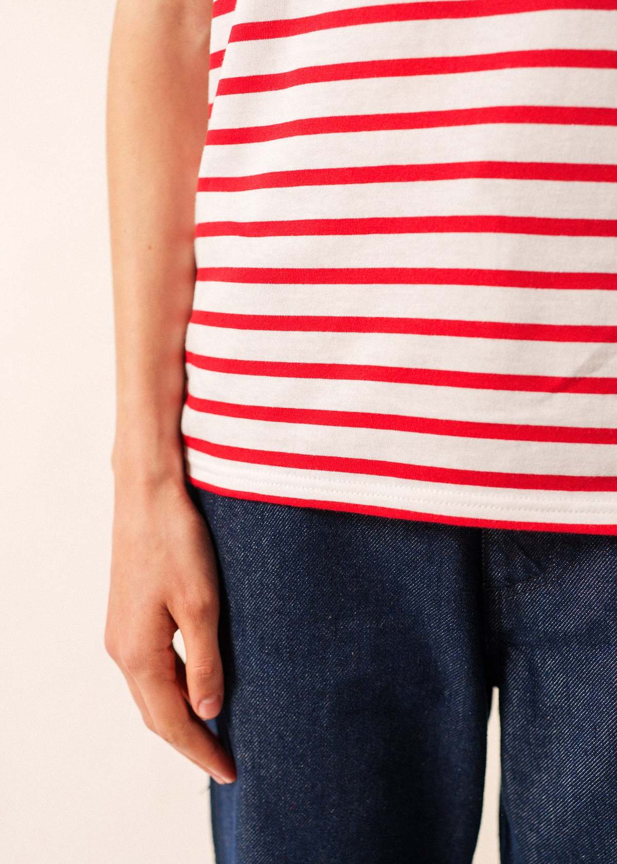 Saint James Levant Modern Breton Shirt - White/Red - Image 7 of 10