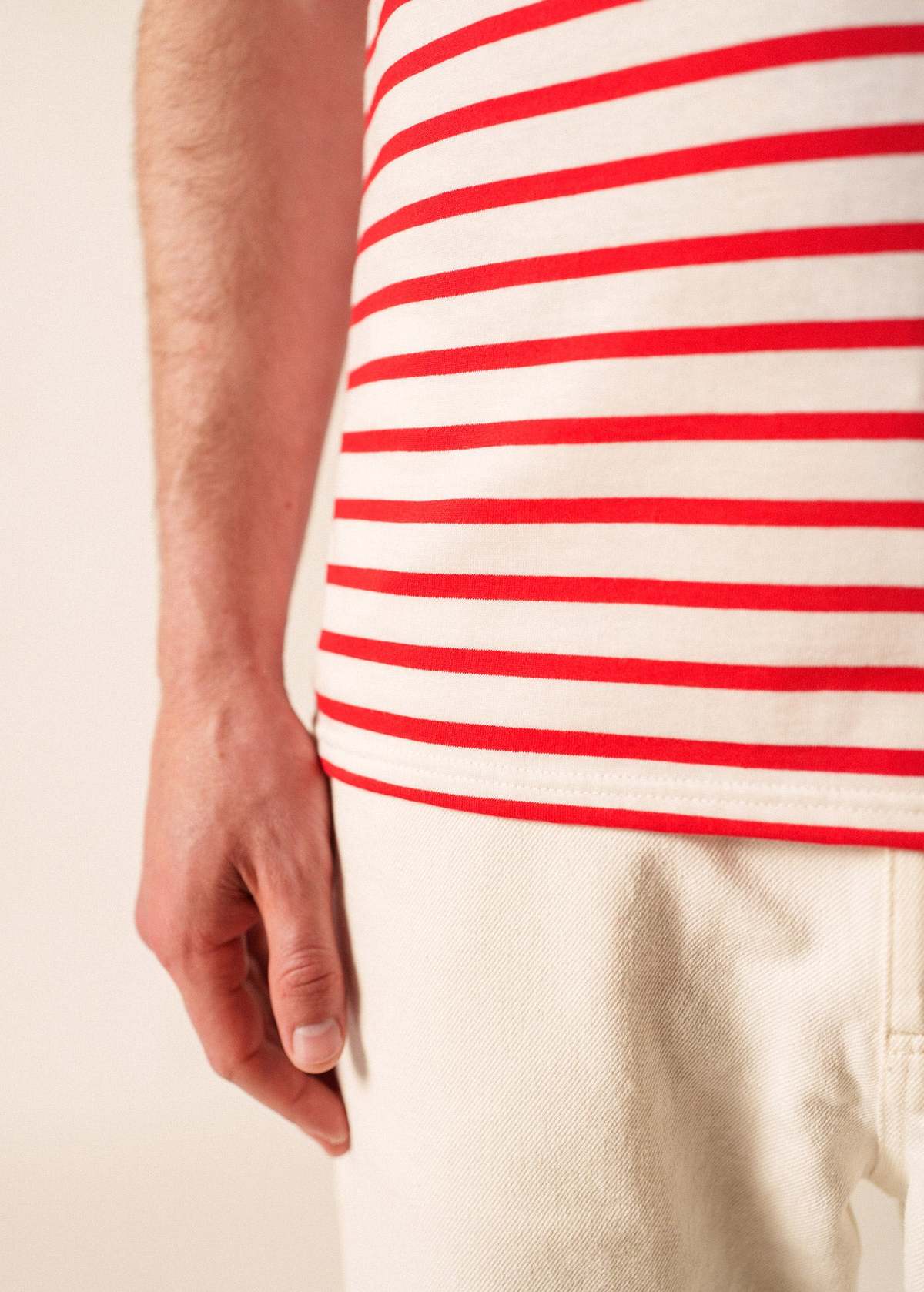 Saint James Levant Modern Breton Shirt - White/Red - Image 10 of 10
