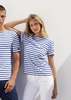 Saint James Levant Modern Breton Shirt - White/Royal Blue - Thumbnail 1