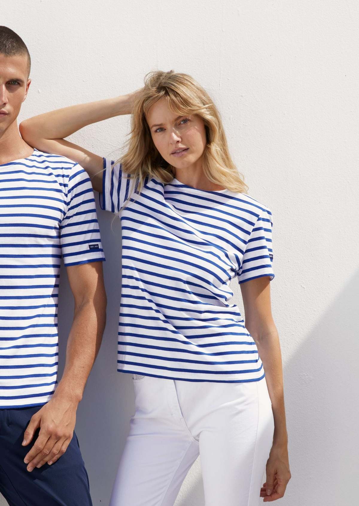 Saint James Levant Modern Breton Shirt - White/Royal Blue - Image 1 of 15