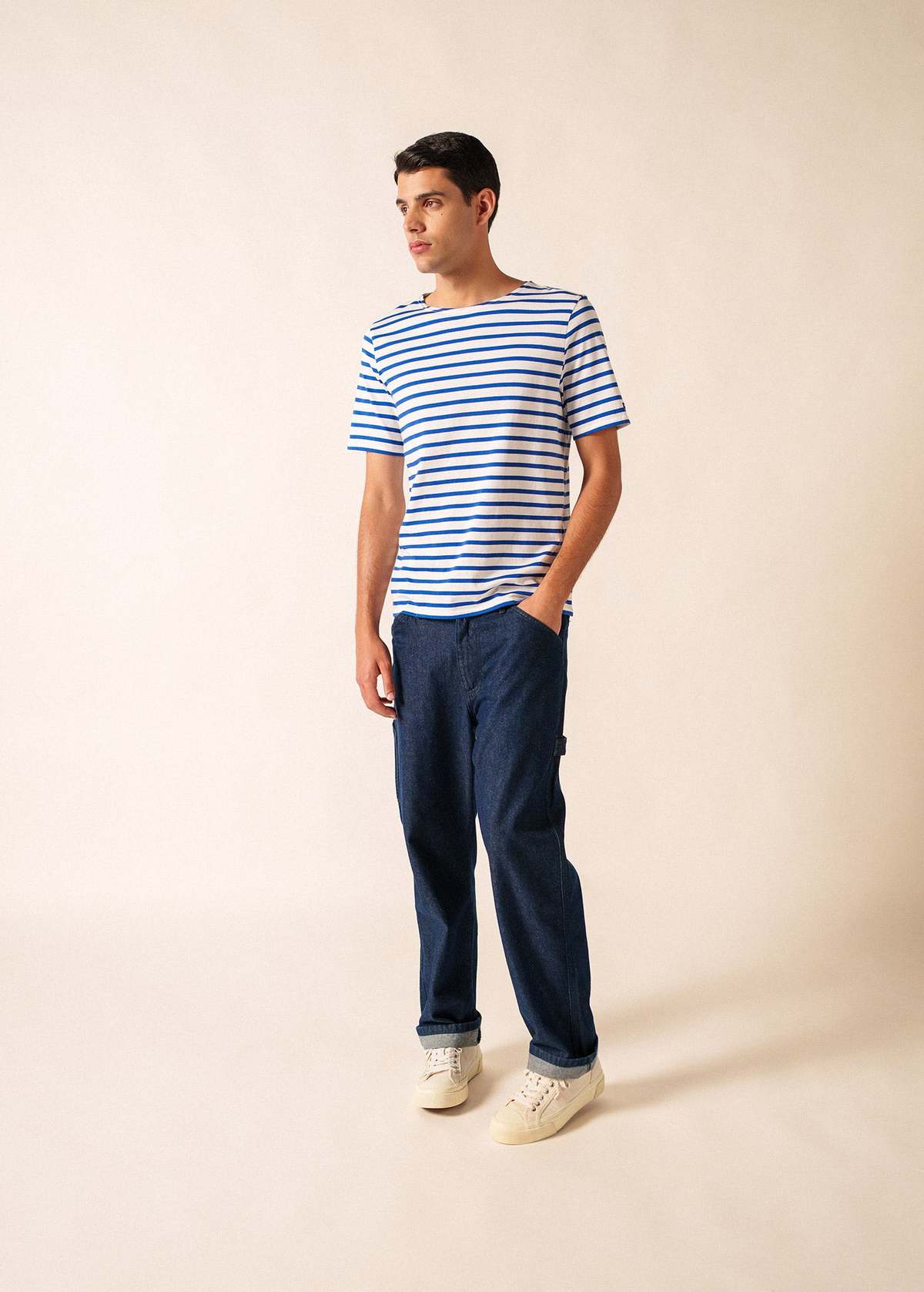 Saint James Levant Modern Breton Shirt - White/Royal Blue - Image 4 of 15