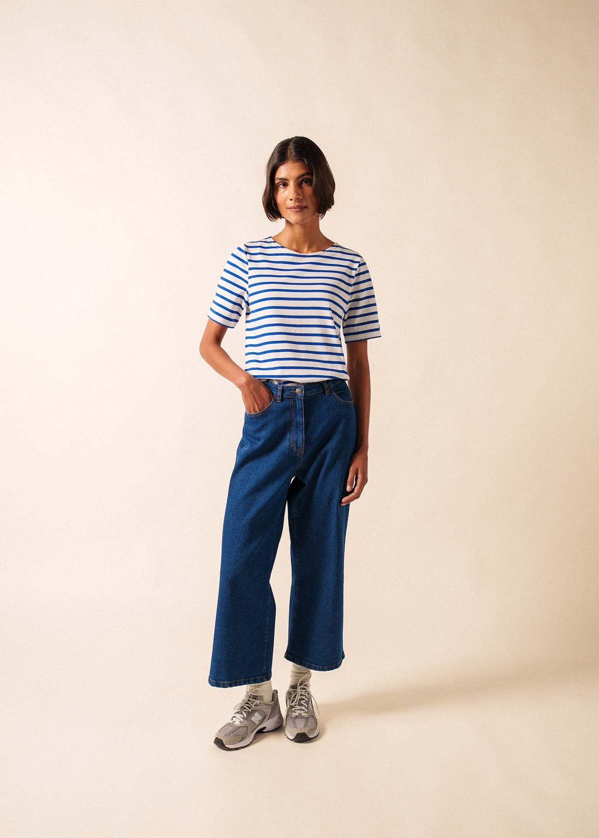 Saint James Levant Modern Breton Shirt - White/Royal Blue - Image 7 of 15