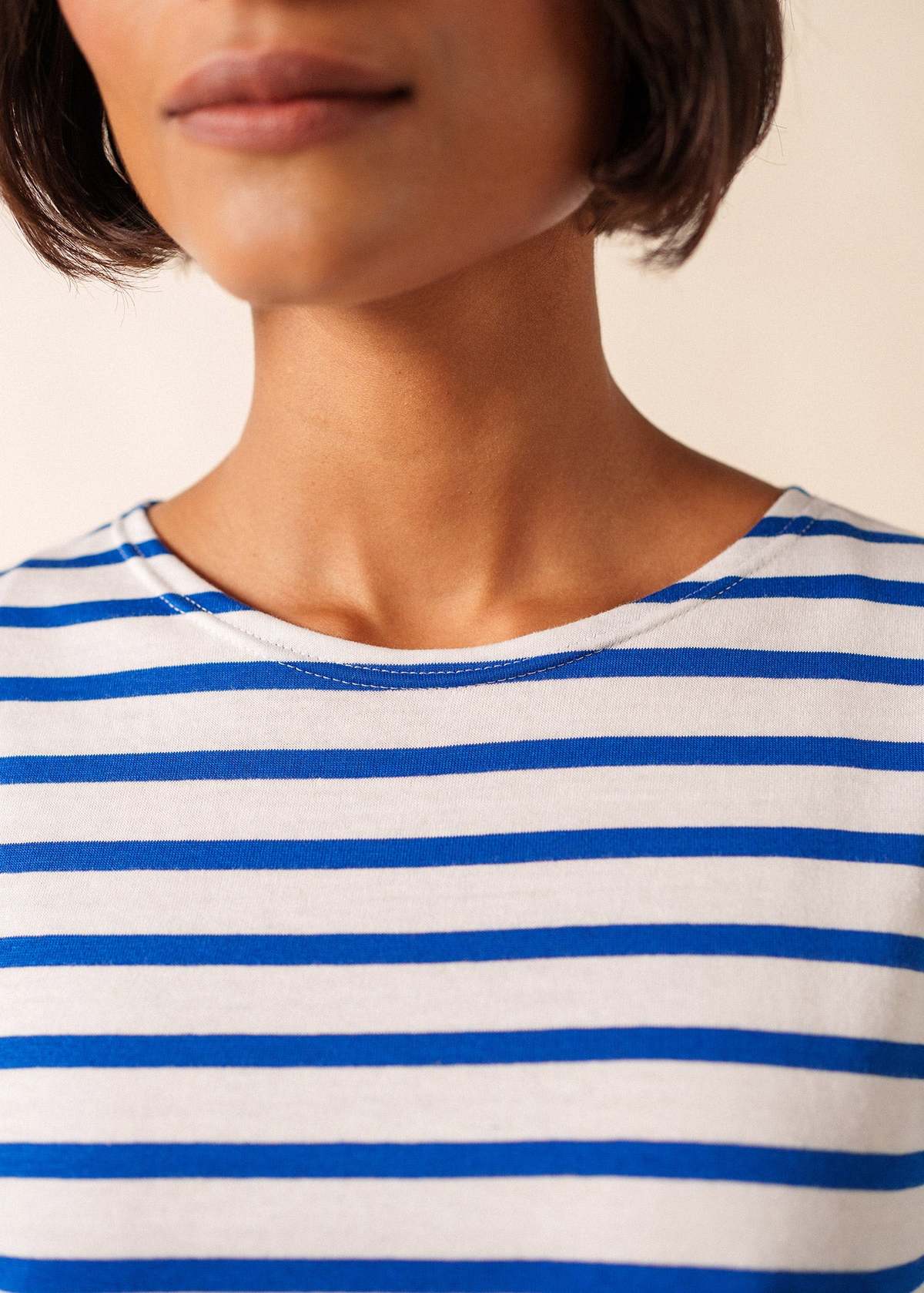 Saint James Levant Modern Breton Shirt - White/Royal Blue - Image 8 of 15