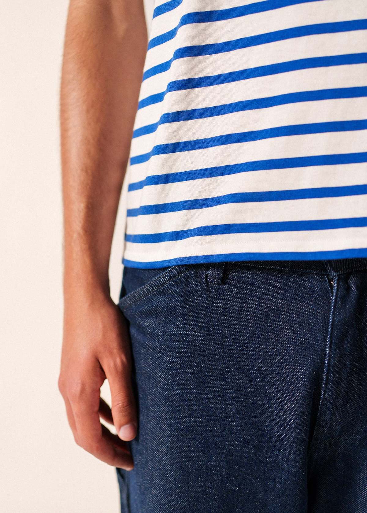 Saint James Levant Modern Breton Shirt - White/Royal Blue - Image 13 of 15