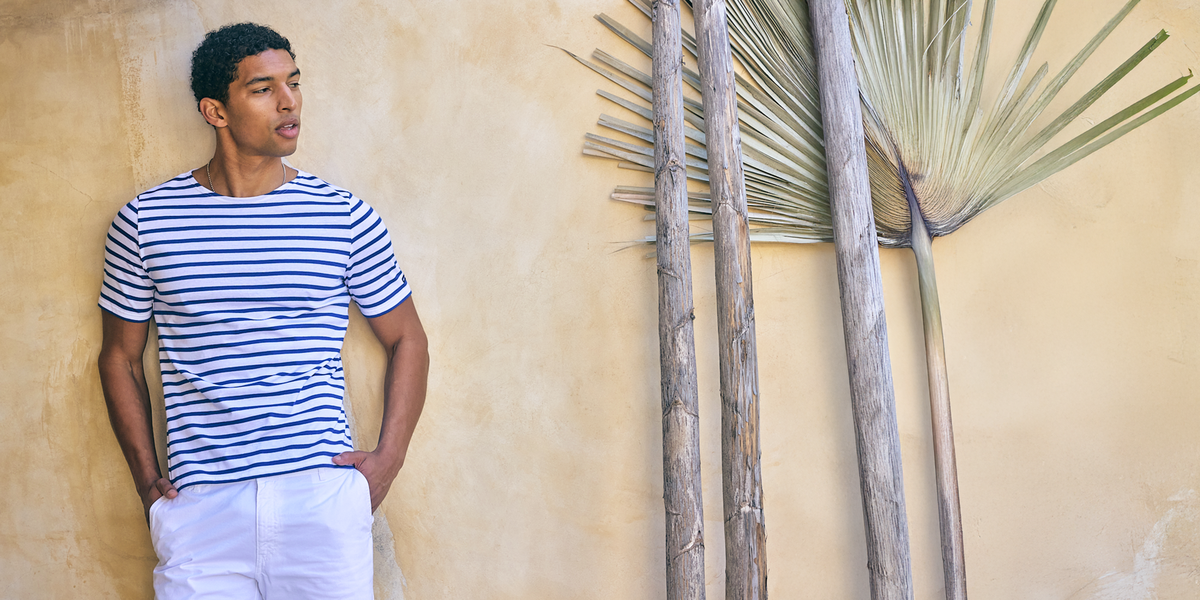 Saint James Levant Modern Breton Shirt - White/Royal Blue - Image 15 of 15