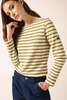 Saint James Meridame II Breton Shirt - White/Sage Olive - Thumbnail 2