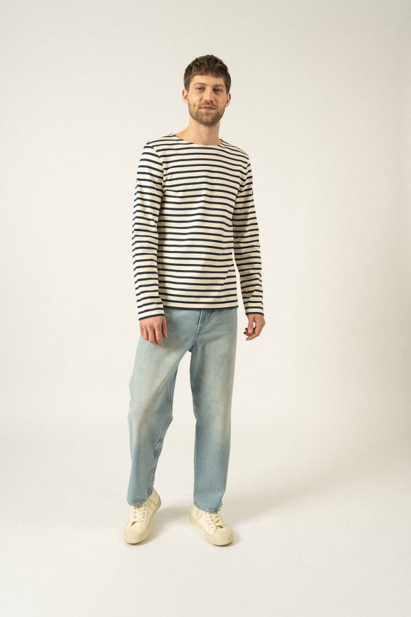 Saint James Meridien Moderne Breton Shirt - Ecru/Navy