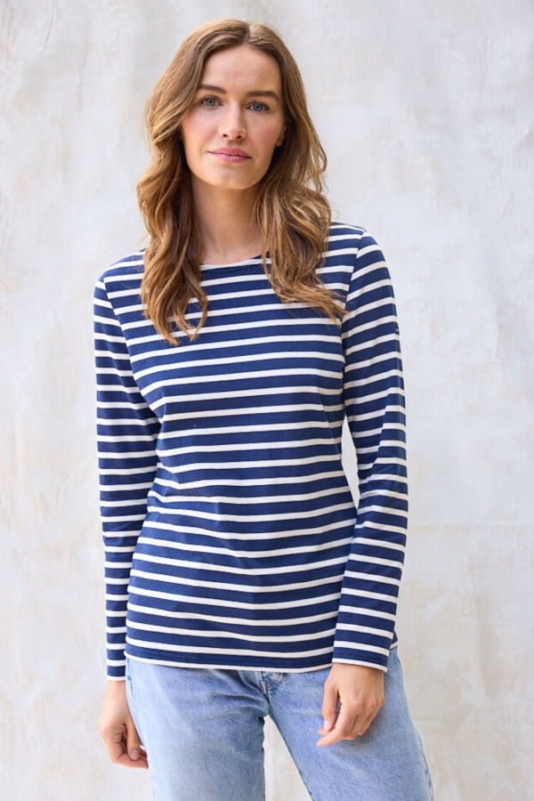 Saint James Minquidame Breton Shirt - Navy/Ecru