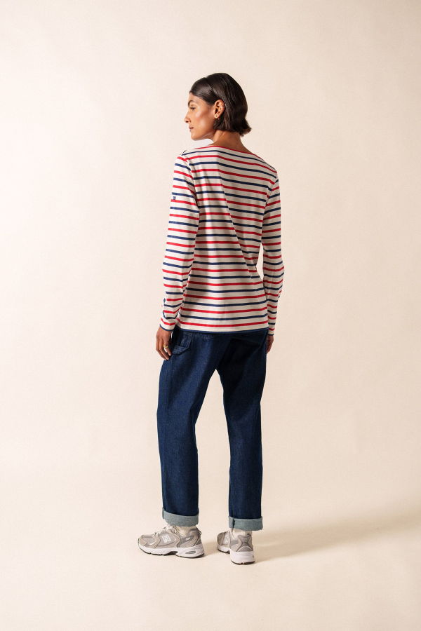 Saint James Minquidame Tri-Color Breton Shirt