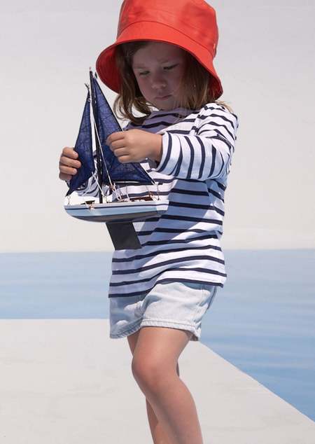 Kids Soor Ploom Flutter Tee - Stripe Eucalyptus | Garmentory