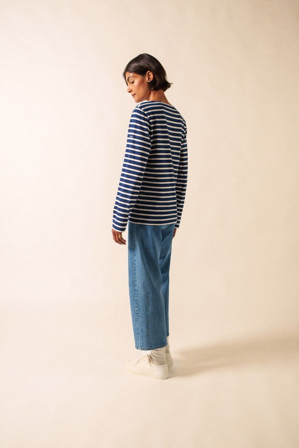 Saint James Minquiers Modern Breton Shirt - Navy/White
