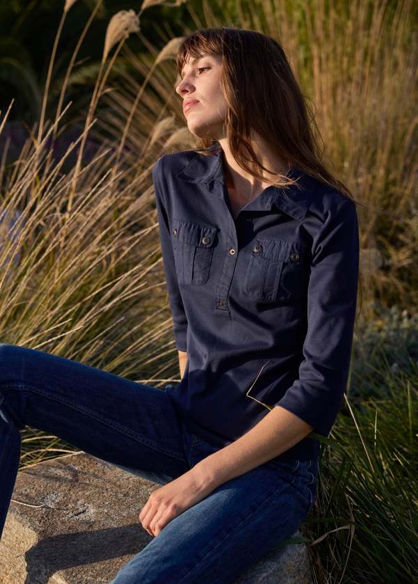 Saint James Oleron Polo Shirt - Navy