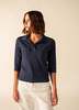 Saint James Oleron Polo Shirt - Navy - Thumbnail 2
