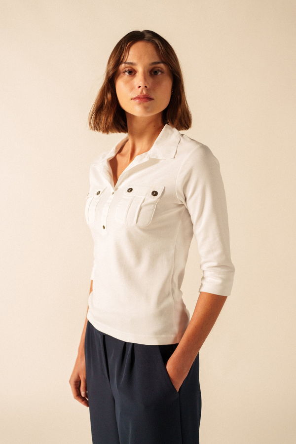 Saint James Oleron Polo Shirt - White