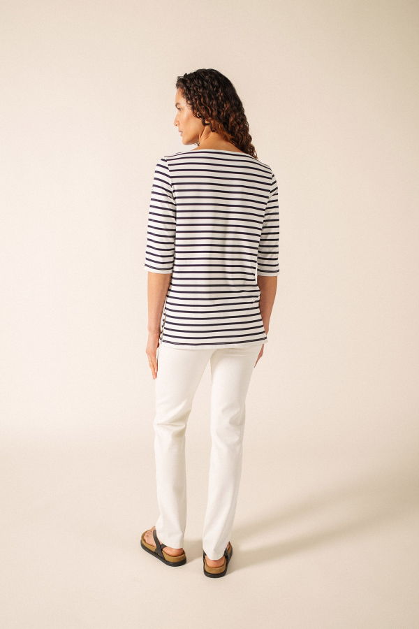 Saint James Phare Anti-UV Striped Tunic - White/Navy
