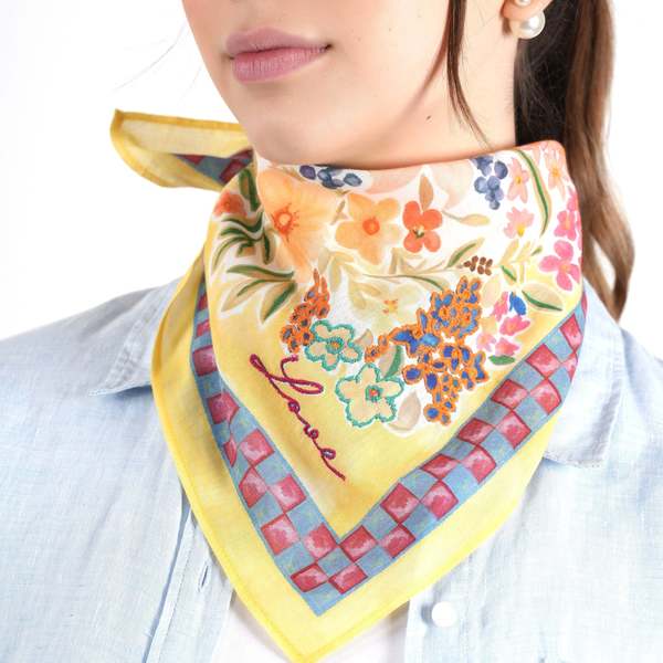 Vismaya Bloom With Grace And Love Bandana - Yellow
