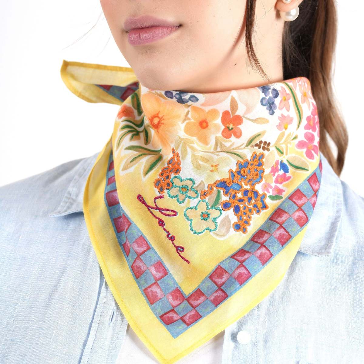 Vismaya Bloom With Grace And Love Bandana - Yellow - Image 9 of 12