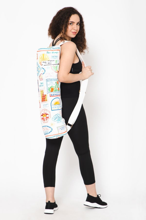 Vismaya Bon Voyage Yoga Mat Bag - White Dove