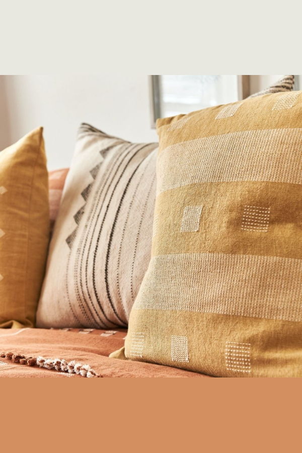 Variously Chokor Nira Pillow - Ochre Yellow