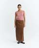 Thinking MU Cupro Skirt - Brown - Thumbnail 1