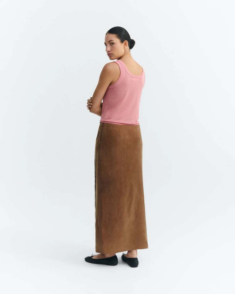 Thinking MU Cupro Skirt - Brown