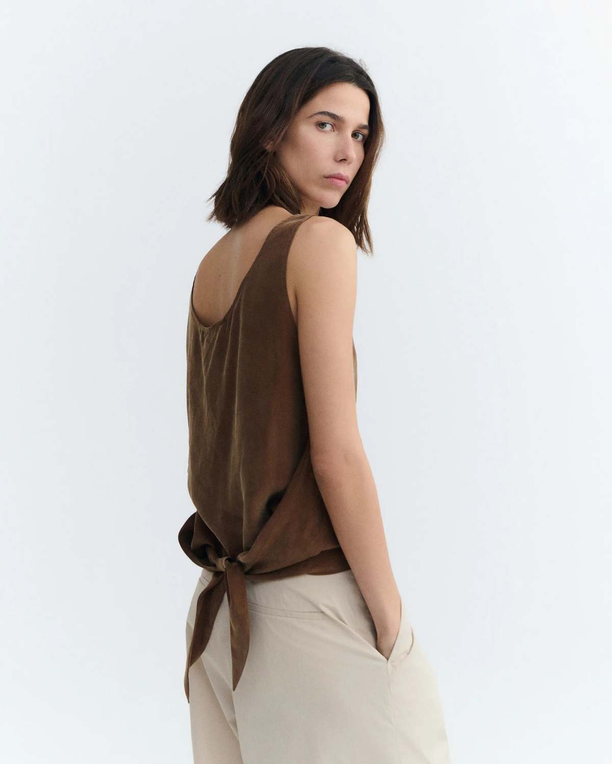 Thinking MU Cupro Top with Bow - Image 2 of 6