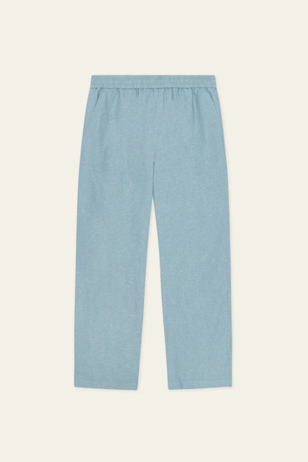 LES DEUX Linen Casual Pants - Faded Denim Blue