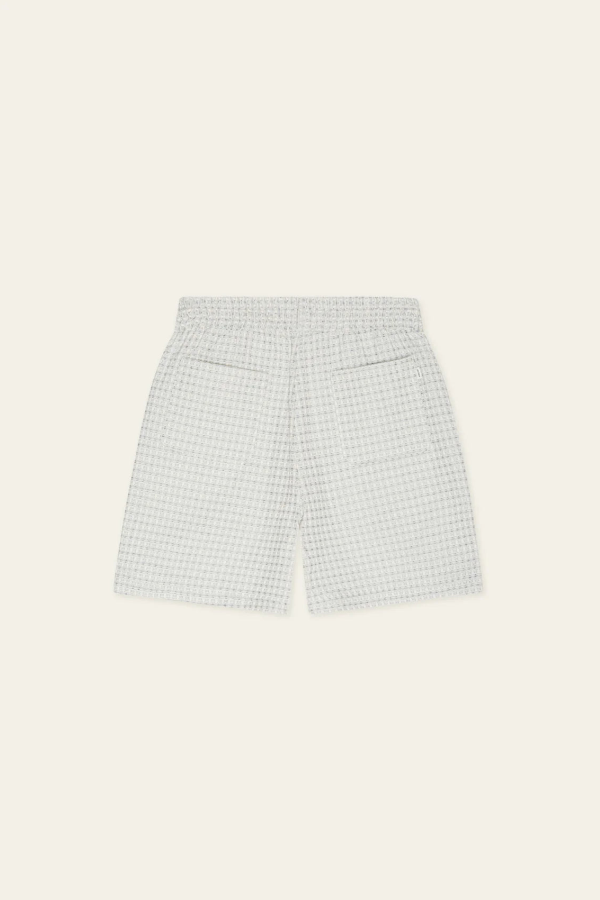 LES DEUX Light Ivory Check Seersucker Shorts